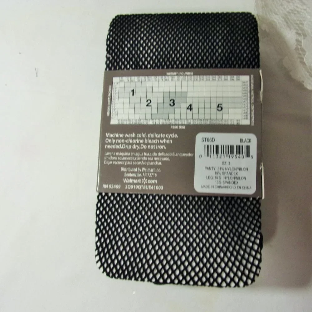 Black Fishnet Tights Stockings NWT Size 3
